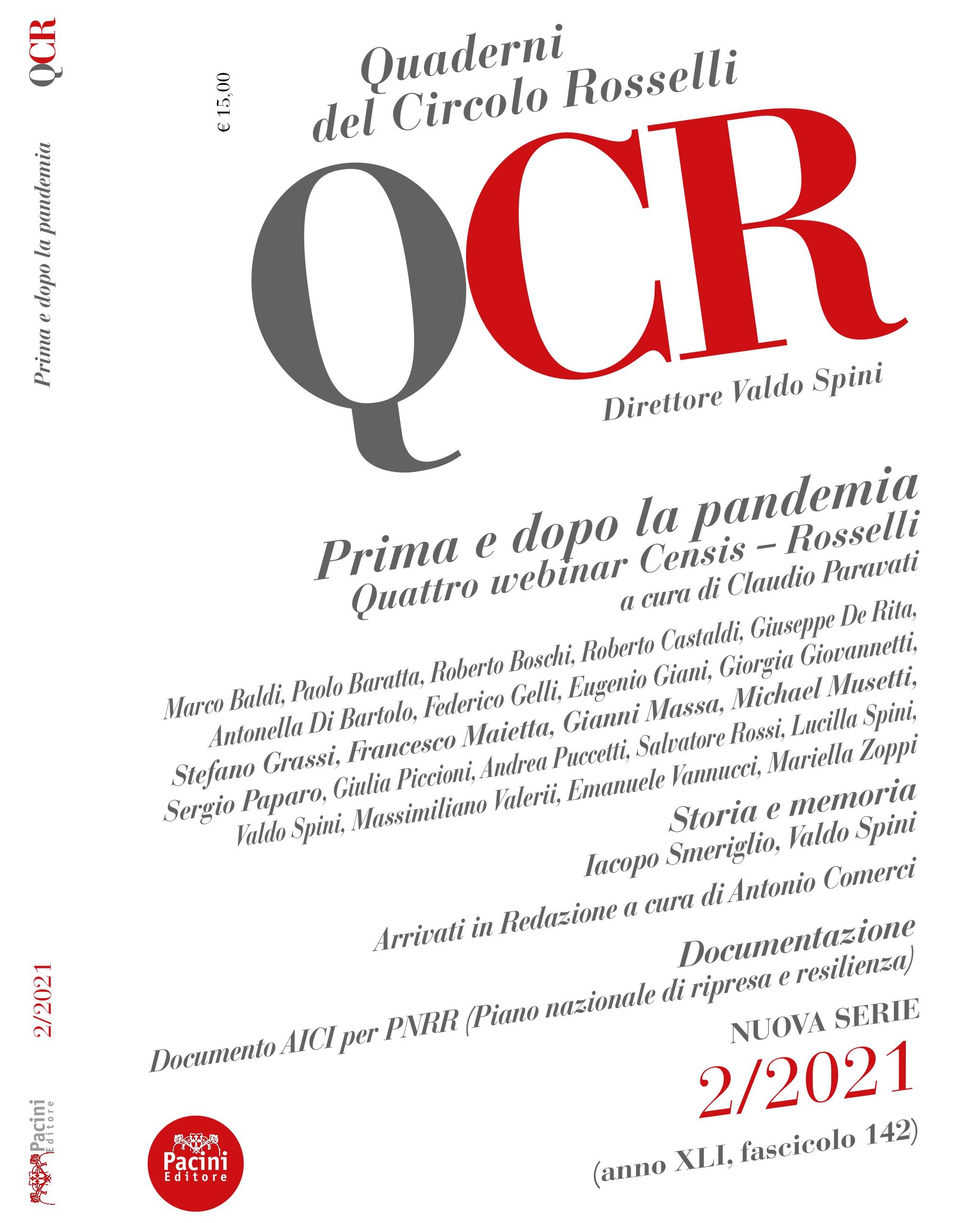 Nuovo fascicolo dei “Quaderni del Circolo Rosselli” 2/2021